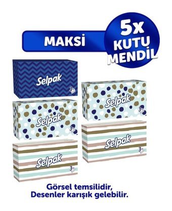 Selpak Maxi Desenli Kağıt Peçete 5x48'li