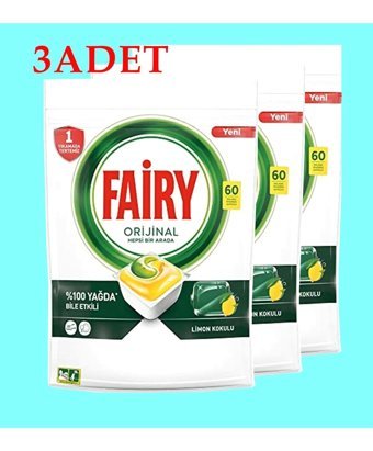 Fairy Hepsi Bir Arada Limon Kapsül Bulaşık Makinesi Deterjanı 3x60 Adet