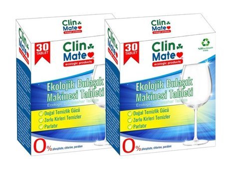 Clinmate Ekolojik Tablet Bulaşık Makinesi Deterjanı 2x30 Adet