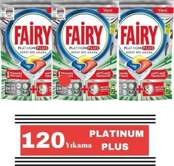 Fairy Platinum Plus Limon Tablet Bulaşık Makinesi Deterjanı 3x40 Adet