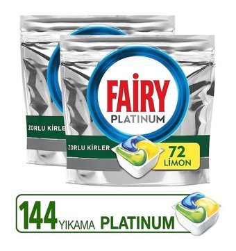 Fairy Platinum Limon Tablet Bulaşık Makinesi Deterjanı 2x72 Adet