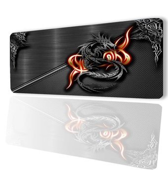 SonicTouch Ejder Desen 32x70 cm XL Gaming Mousepad Siyah