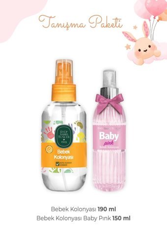 Eyüp Sabri Tuncer Sprey Bebek Kolonyası 190 ml + Eyüp Sabri Tuncer Baby Pink Bebek Kolonyası 150 ml