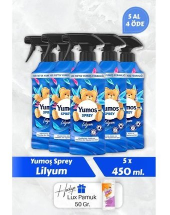 Yumoş Lilyum Sprey Çamaşır Parfümü 5x450 ml