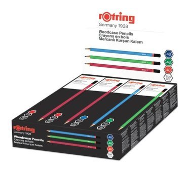 Rotring 144'lü Mercanlı Köşeli Siyah HB Kurşun Kalem Seti