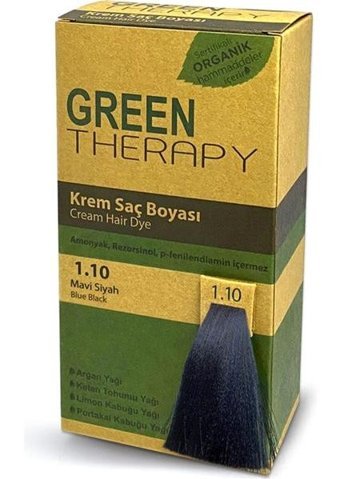 Green Therapy Yoğun Mavi Siyah 1.10 Organik/ Amonyaksız/ Krem Saç Boyası