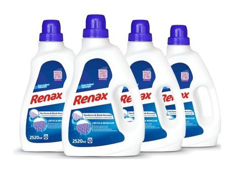 Renax Beyazlar ve Renkliler İçin 168 Yıkama Sıvı Deterjan 4 x 2.52 lt