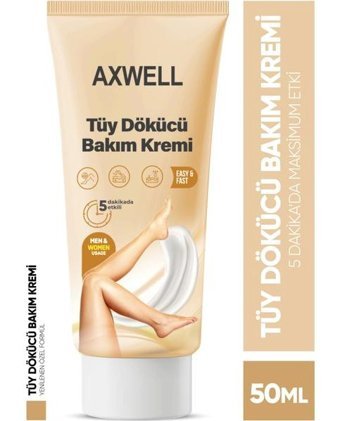 Axwell Normal Ciltler İçin Tüm Vücut Koltuk Altı Bacak Genital Bölge Unisex Tüy Dökücü Krem 50 ml