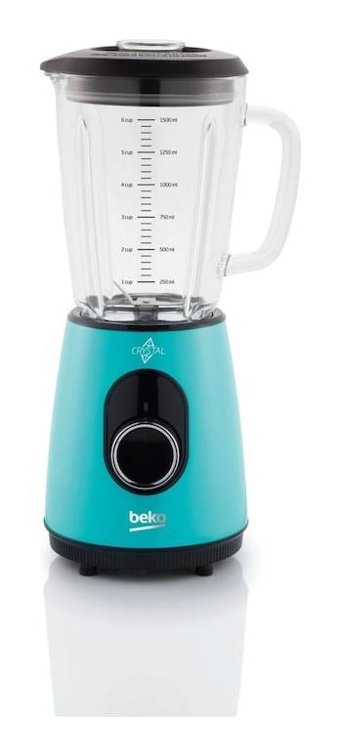 Beko BKK 3097 TB Crystal Cam Hazneli Buz Kırıcılı Turbolu Tekli Smoothie Blender Mavi