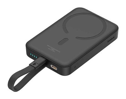 Baseus Magsafe 10000 mAh Hızlı Şarj Mıknatıslı Işıklı Dijital Göstergeli Type C Kablosuz Powerbank Siyah