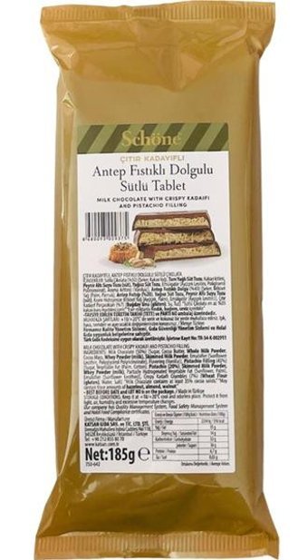 Schöne Dubai Lezzeti Antep Fıstıklı Çikolata 185 gr