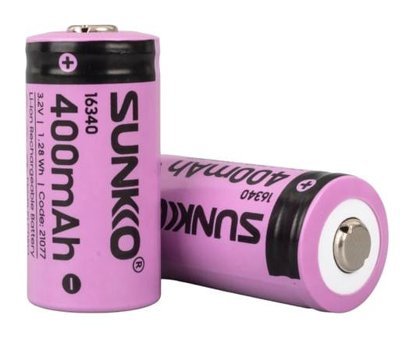 Sunkko IRF 16340 3.2 V 400 mAh Li-ion Kalem Şarjlı Pil 2'li