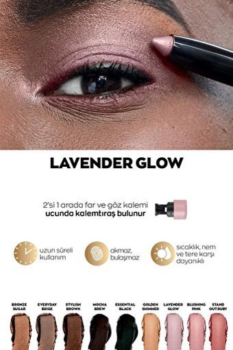 Avon Power Stay Lavender Glow Toz Metalik Stick Far Pembe