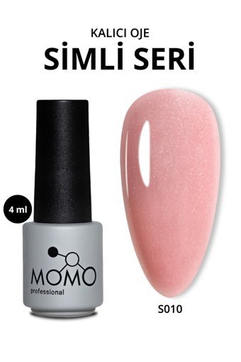 Momo Professional S010 Pembe Kalıcı Simli Parlak Oje