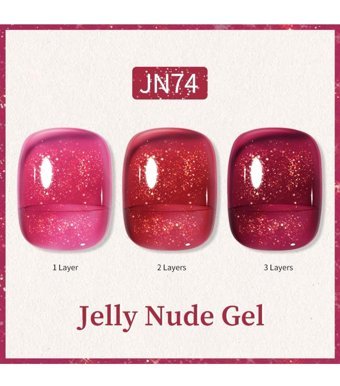 Born Pretty JN74 Pembe Kalıcı Simli Jelly Oje