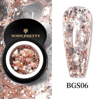 Born Pretty BGS06 Pembe Kalıcı Simli Parlak Oje