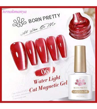 Born Pretty WI-06 Kırmızı Kalıcı Simli Parlak Oje