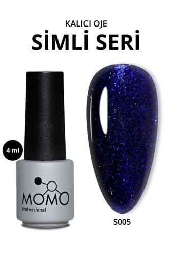 Momo Professional S005 Lacivert Kalıcı Simli Parlak Oje