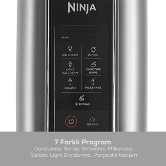 Ninja Creami NC300EU 800 Watt Sorbe Yapan Dondurulmuş Yoğurt Yapan Gri Dondurma Makinesi