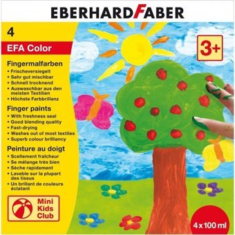 Eberhard Faber 100 ml 4'lü Çok Renkli Parmak Boyası