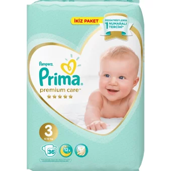 Prima Premium Care 3 Numara Cırtlı Bebek Bezi 36 Adet