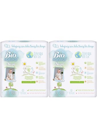 Sleepy Bio Natural 5 Numara Organik Göbek Oyuntulu Cırtlı Bebek Bezi 160 Adet