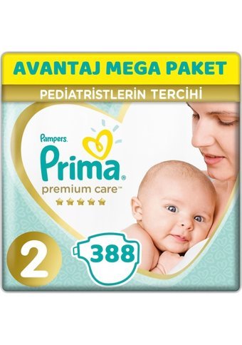 Prima Premium Care 2 Numara Cırtlı Bebek Bezi 388 Adet