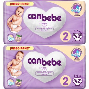 Canbebe Mini Jumbo Paket 2 Numara Bantlı Bebek Bezi 2x42 Adet