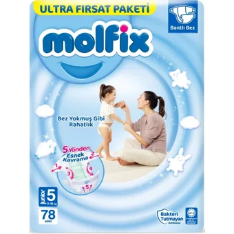 Molfix Junior 5 Numara Cırtlı Bebek Bezi 312 Adet