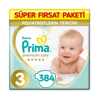 Prima Premium Care 3 Numara Göbek Oyuntulu Cırtlı Bebek Bezi