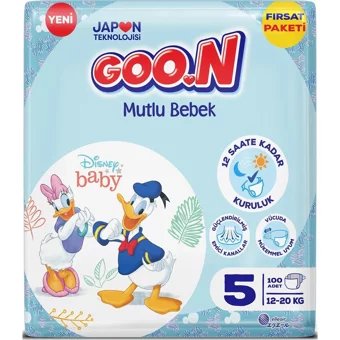 Goon Mutlu Bebek 5 Numara Bantlı Bebek Bezi 400 Adet