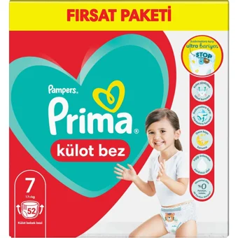 Prima Fırsat Paketi 7 Numara Külot Bebek Bezi