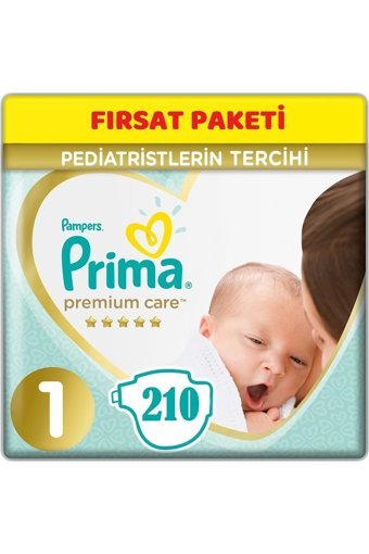 Prima Premium Care 1 Numara Cırtlı Bebek Bezi 210 Adet