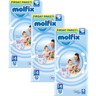 Molfix Maxi Plus 4 Numara Cırtlı Bebek Bezi 156 Adet