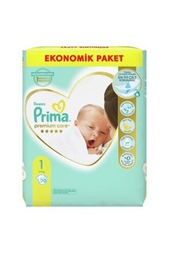 Prima Premium Care 1 Numara Göbek Oyuntulu Cırtlı Bebek Bezi 70 Adet