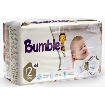 Bumble Ekonomik Paket 2 Numara Cırtlı Bebek Bezi 44 Adet