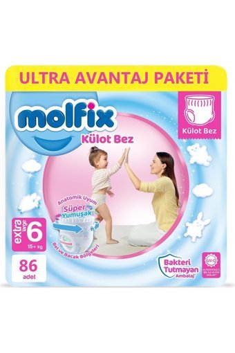 Molfix Süper Yumuşak 6 Numara Külot Bebek Bezi 86 Adet