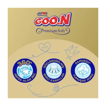 Goon Premium Soft 2 Numara Cırtlı Bebek Bezi 184 Adet