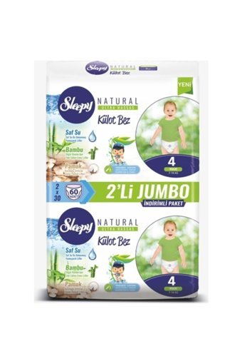 Sleepy Natural Ultra Hassas 4 Numara Organik Külot Bebek Bezi 4x60 Adet