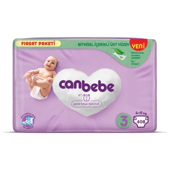 Canbebe Midi 3 Numara Bantlı Bebek Bezi 408 Adet