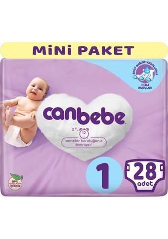 Canbebe Mini Fırsat Paketi Yenidoğan 1 Numara Bantlı Bebek Bezi 84 Adet