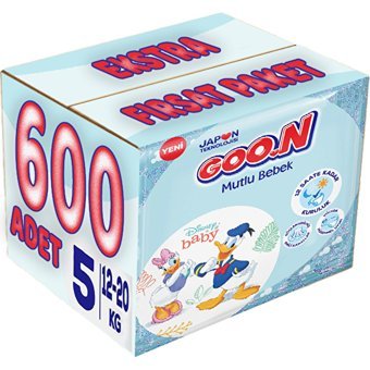 Goon Mutlu Bebek 5 Numara Bantlı Bebek Bezi 600 Adet