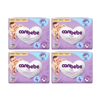 Canbebe Maxi 4 Numara Bantlı Bebek Bezi 4x76 Adet