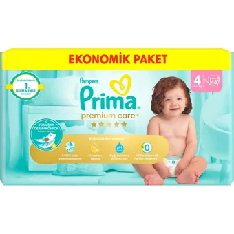 Prima Premium Care 4 Numara Cırtlı Bebek Bezi 46 Adet