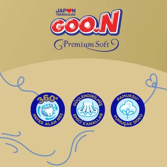 Goon Premium Soft 3 Numara Cırtlı Bebek Bezi 152 Adet