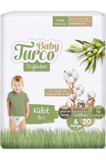 Baby Turco Doğadan 6 Numara Külot Bebek Bezi 60 Adet