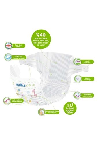 Molfix Pure & Soft 4 Numara Cırtlı Bebek Bezi 224 Adet