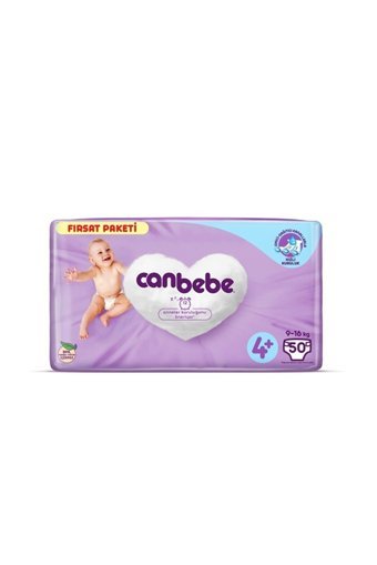 Canbebe Maxi Plus 4 Numara Bantlı Bebek Bezi 4x50 Adet