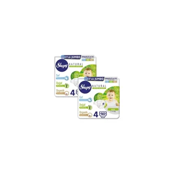 Sleepy Natural Ultra Hassas Maxi 4 Numara Organik Cırtlı Bebek Bezi 2x90 Adet