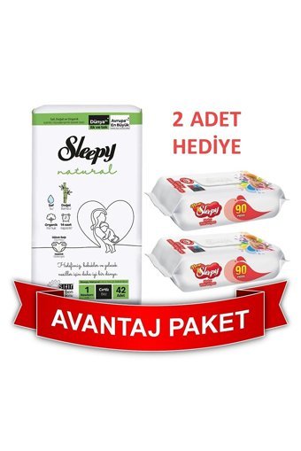 Sleepy Natural 2 Numara Organik Cırtlı Bebek Bezi 42 Adet